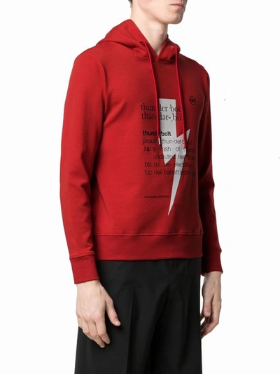 Shop Neil Barrett Men's Red Cotton Sweatshirt