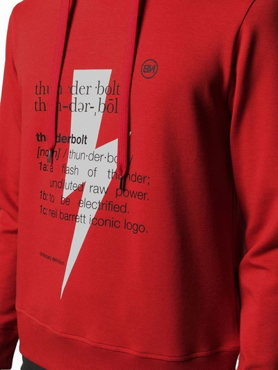 Shop Neil Barrett Men's Red Cotton Sweatshirt