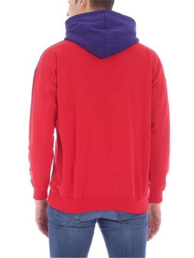 Shop Msgm Men's Red Cotton Sweatshirt