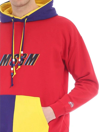 Shop Msgm Men's Red Cotton Sweatshirt