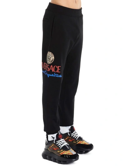 Shop Versace Men's Black Cotton Joggers