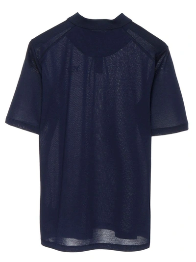 Shop Adidas Y-3 Yohji Yamamoto Men's Blue Cotton Polo Shirt