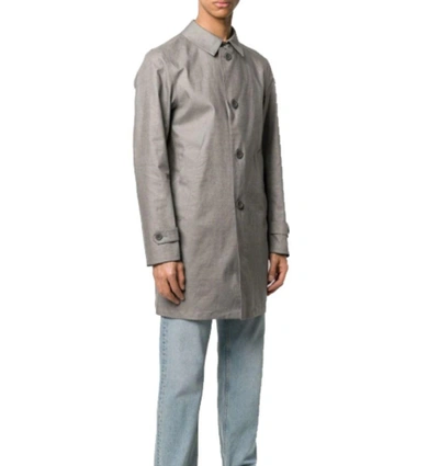Shop Herno Men's Grey Linen Coat