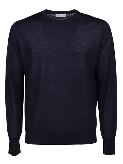 Shop Ballantyne Men's Blue Wool Sweater