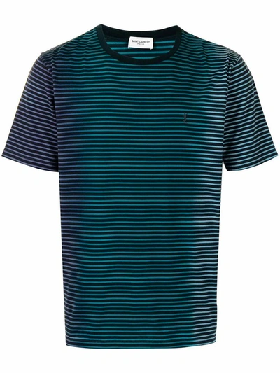 Shop Saint Laurent Men's Green Cotton T-shirt