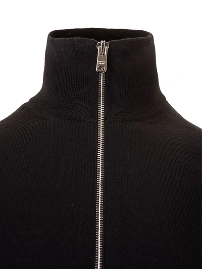 Shop Prada Men's Black Wool Cardigan