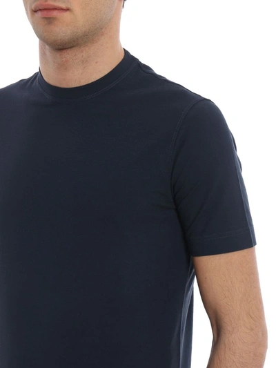 Shop Zanone Men's Blue Cotton T-shirt