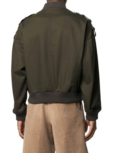 Shop Balmain Men's Green Cotton Outerwear Jacket