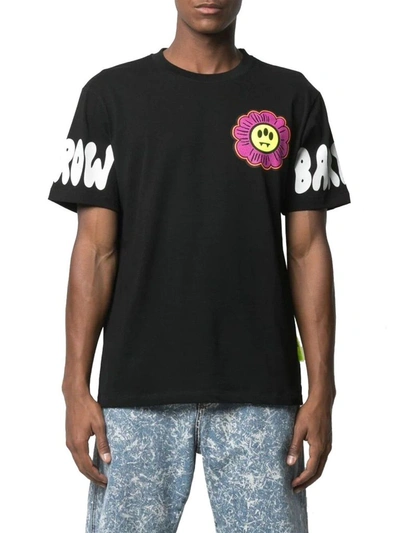 Shop Barrow Men's Black Cotton T-shirt