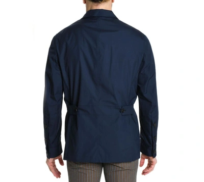 Shop Brunello Cucinelli Men's Blue Cotton Outerwear Jacket