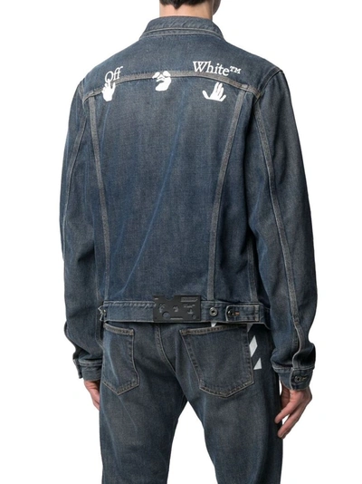 Shop Off-white Men's Blue Cotton Jacket