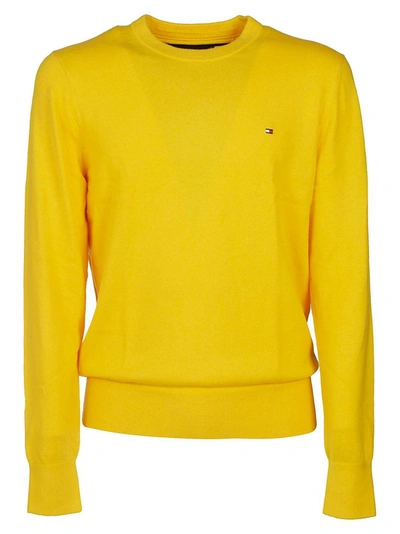 Shop Tommy Hilfiger Men's Yellow Cotton Sweater