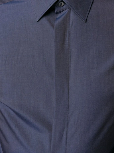 Shop Ermenegildo Zegna Men's Blue Cotton Shirt