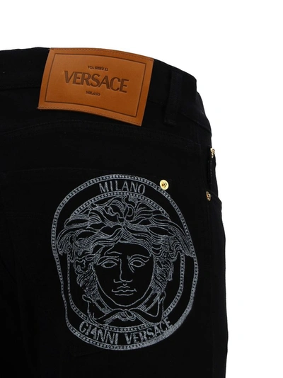Shop Versace Men's Black Other Materials Jeans