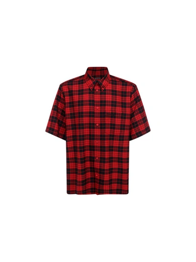 Shop Balenciaga Men's Red Shirt