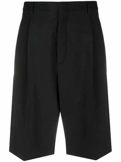 Shop Valentino Men's Black Wool Shorts