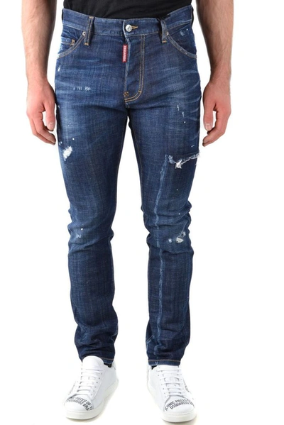 Shop Dsquared2 Men's Blue Cotton Jeans