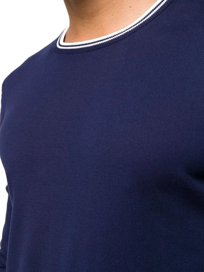 Shop Fay Men's Blue Cotton Sweater