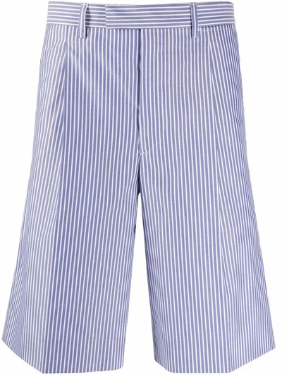 Shop Prada Men's Blue Cotton Shorts
