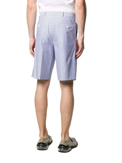 Shop Prada Men's Blue Cotton Shorts