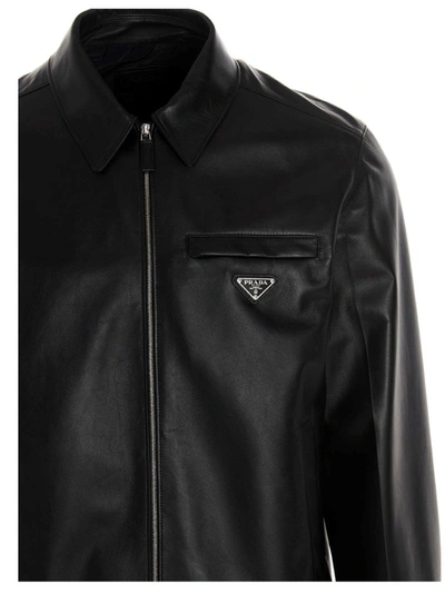 Shop Prada Men's Black Other Materials Outerwear Jacket