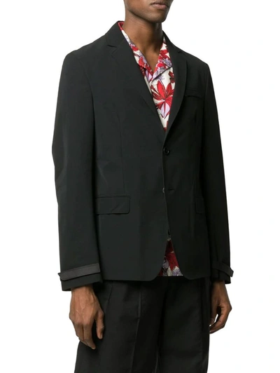 Shop Prada Men's Black Polyester Blazer