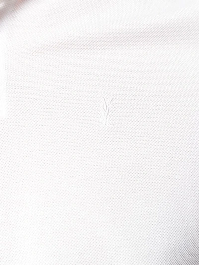 Shop Saint Laurent Men's White Cotton Polo Shirt