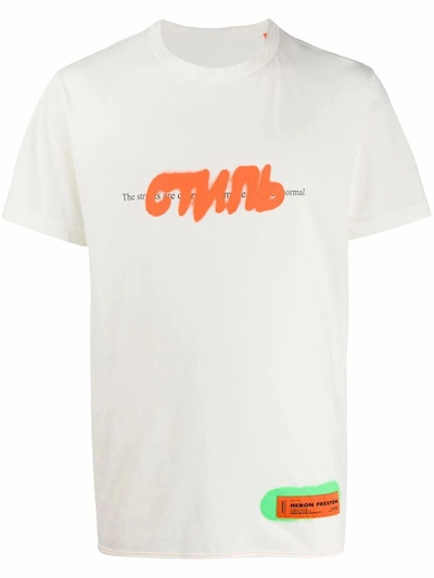 Shop Heron Preston Men's White Cotton T-shirt