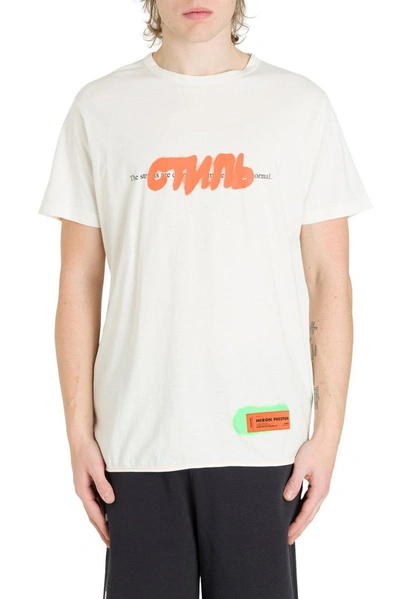 Shop Heron Preston Men's White Cotton T-shirt