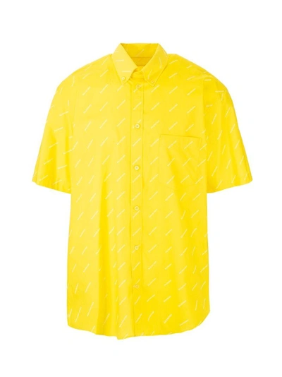 Shop Balenciaga Men's Yellow Other Materials Shirt