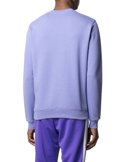 Shop Msgm Men's Purple Cotton Sweatshirt