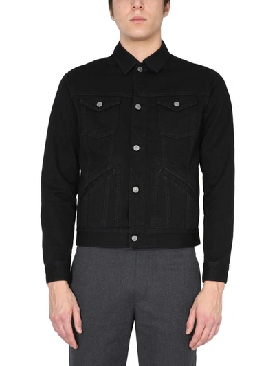 Givenchy Black Denim Logo Jacket In Black