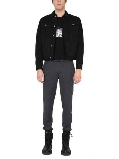 Givenchy Black Denim Logo Jacket In Black