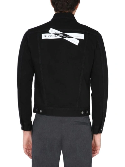 Givenchy Black Denim Logo Jacket In Black