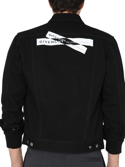 Givenchy Black Denim Logo Jacket In Black