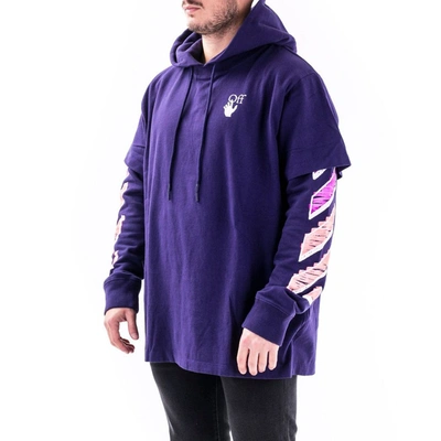 Shop Off-white Men's Purple Cotton Sweatshirt