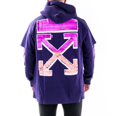 Shop Off-white Men's Purple Cotton Sweatshirt