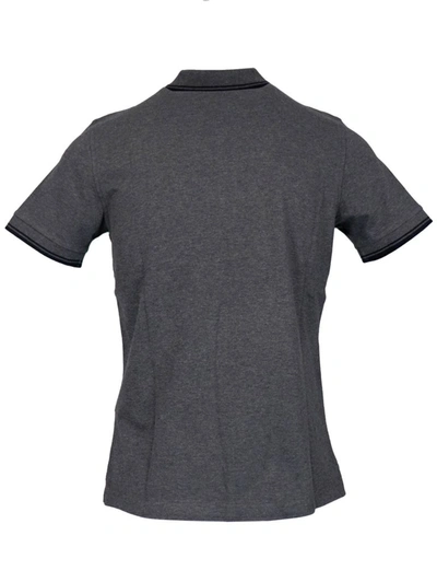 Shop Fay Men's Grey Cotton Polo Shirt