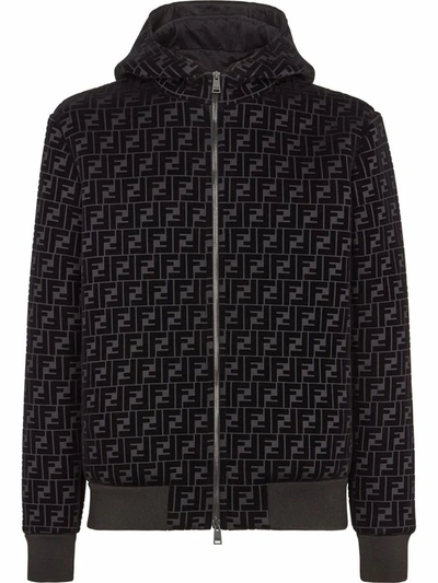 Shop Fendi Men's Black Polyester Outerwear Jacket