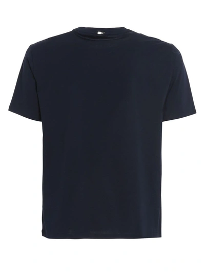 Shop Herno Men's Blue Cotton T-shirt