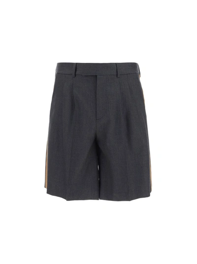 Shop Valentino Men's Grey Wool Shorts