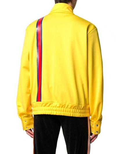 Shop Palm Angels Men's Yellow Polyester Sweatshirt