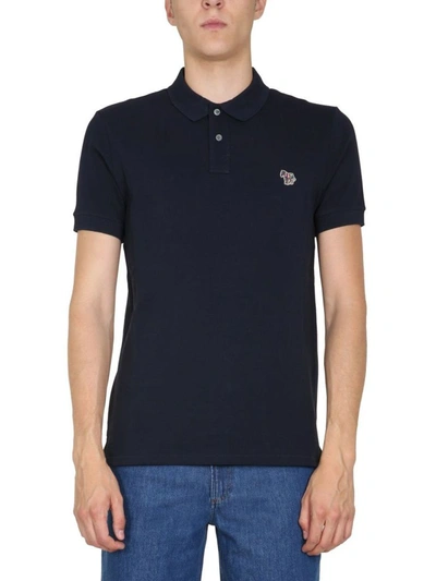 Shop Ps By Paul Smith Men's Blue Cotton Polo Shirt