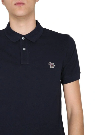 Shop Ps By Paul Smith Men's Blue Cotton Polo Shirt