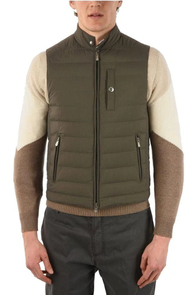 Shop Brunello Cucinelli Men's Green Polyamide Down Jacket