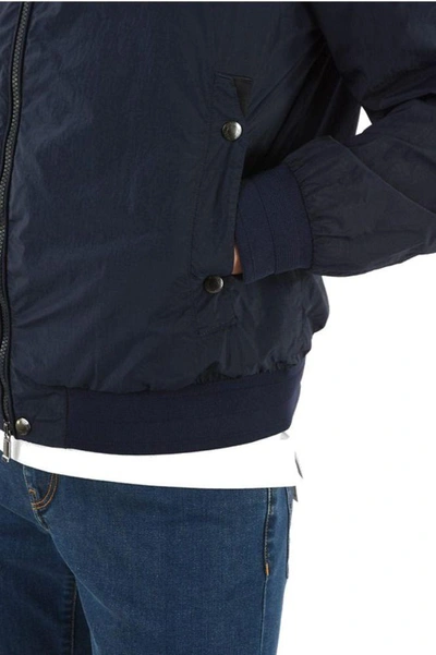 Shop Ermenegildo Zegna Men's Blue Polyamide Outerwear Jacket