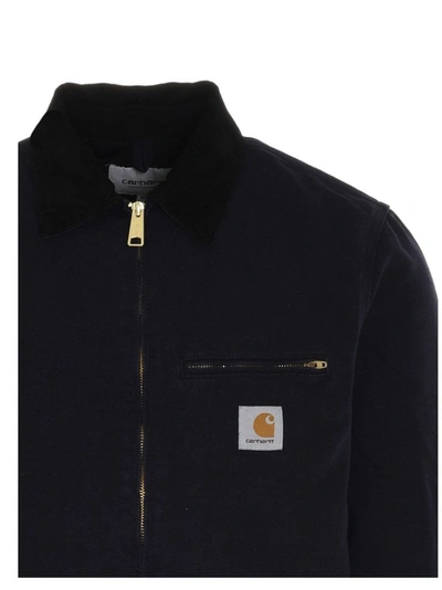 Shop Carhartt Men's Blue Other Materials Outerwear Jacket