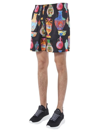 Shop Versace Men's Black Polyester Shorts
