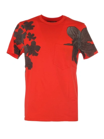 Shop Neil Barrett Men's Red Cotton T-shirt