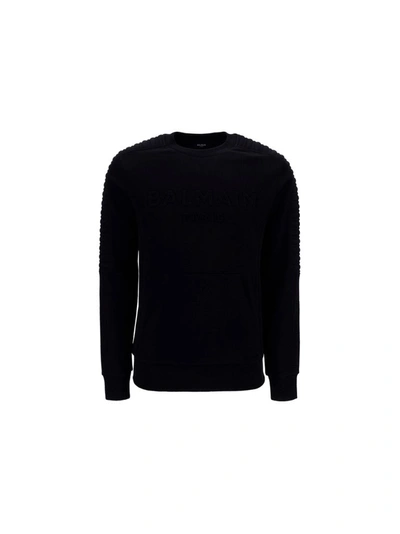 Shop Balmain Men's Black Other Materials Sweatshirt